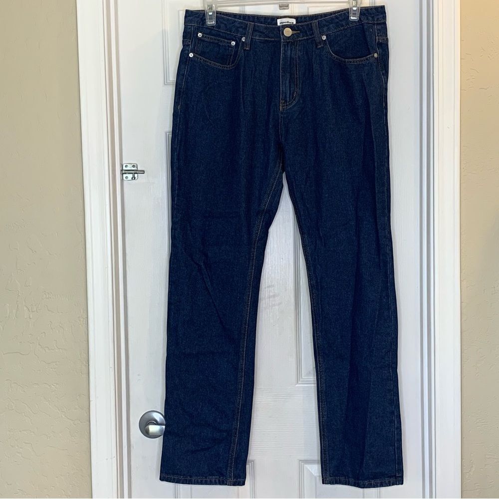 Revolve Superdown Mia Straight Leg Jeans Dark Denim Color Size 30